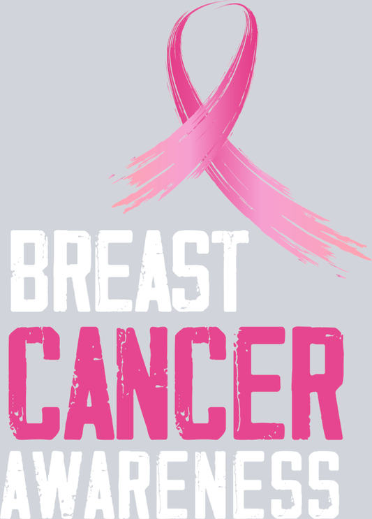 Breast Cancer Awareness With Ribbon - STK01154 (DTF Transfers)