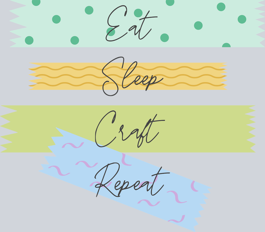 Eat Sleep Craft Repeat 2 - STK01814 (DTF Transfers)