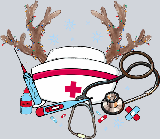Christmas Nurse Reindeer - STK01326 (DTF Transfers)
