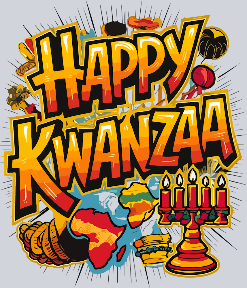 Happy Kwanzaa Mural - STK02578 (DTF Transfers)