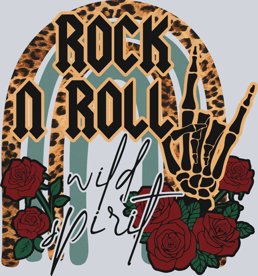 Skeleton Rock N Roll Rainbow - STK05515 (DTF Transfers)