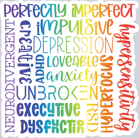 Neurodiversity Word Art Cloud - STK06754 (DTF Transfers)