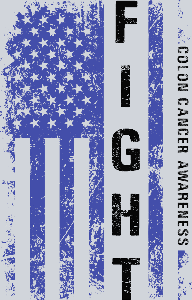 Fight Colon Cancer Vertical Flag - Black - STK07441 (DTF Transfers)
