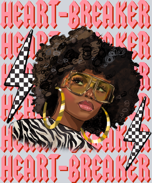 Heart Breaker Black Woman - STK02653 (DTF Transfers)