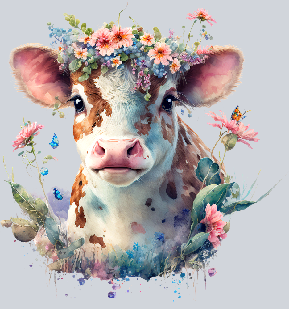 Flower Cow 3 - STK06727 (DTF Transfers)