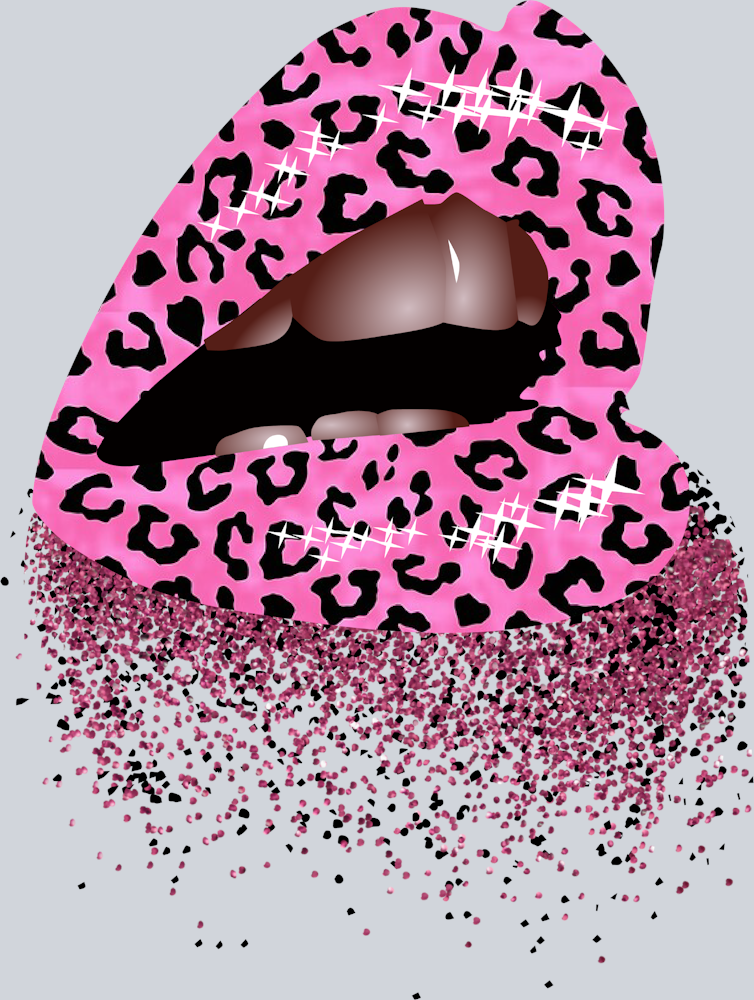 Pink Leopard Lips 2 - STK04928 (DTF Transfers)