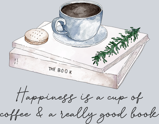 Books Cup Of Coffee Books - STK01043 (DTF Transfers)