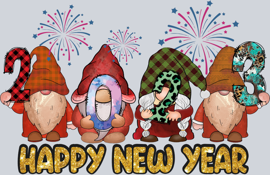 Happy New Year Gnome Fireworks - STK02586 (DTF Transfers)