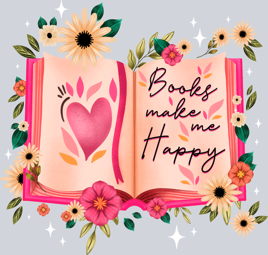 Books Make Me Happy - STK01050 (DTF Transfers)