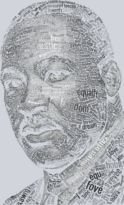 Martin Luther King Calligram - STK07529 (DTF Transfers)
