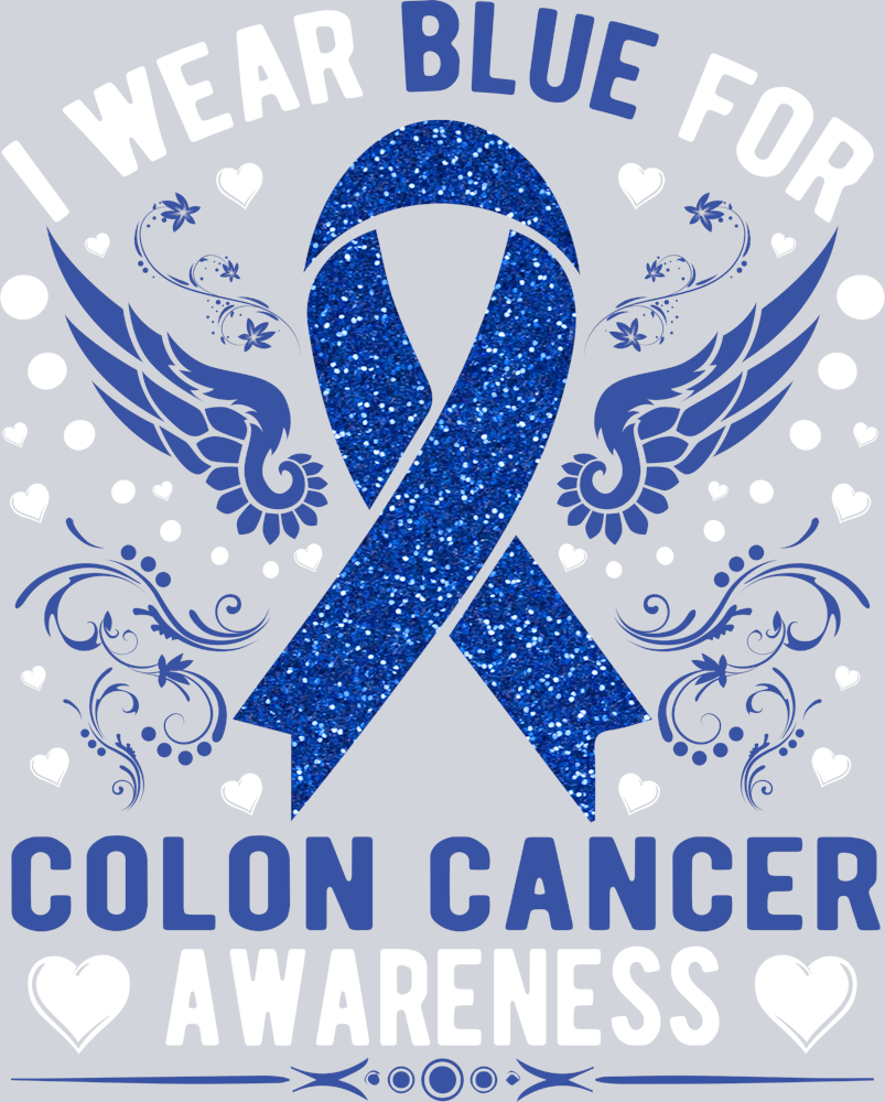 I Wear Blue For Colon Cancer Awareness - STK07444 (DTF Transfers)