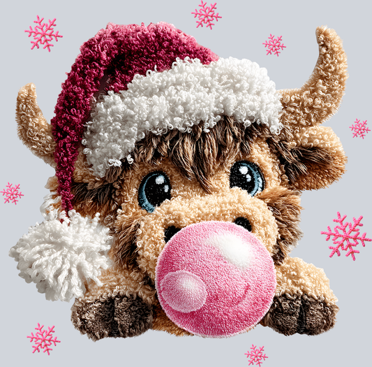 Faux Yarn Christmas Bull 2 - STK07484 (DTF Transfers)