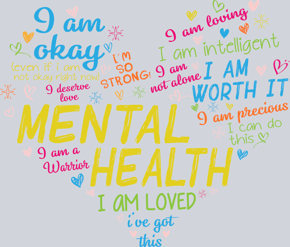 Mental Health Word Heart - STK04212 (DTF Transfers)