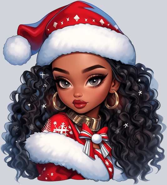 Christmas Black Girl - STK01294 (DTF Transfers)