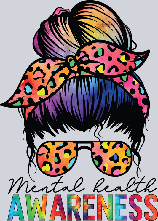Mental Health Awareness Messy Bun - STK04185 (DTF Transfers)