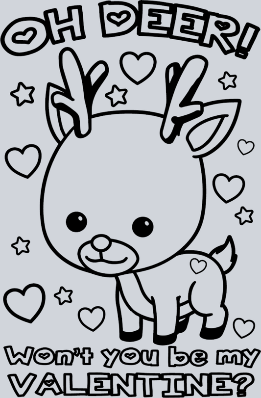 Oh Deer Won't You Be My Valentine - STK04571 (DTF Transfers)