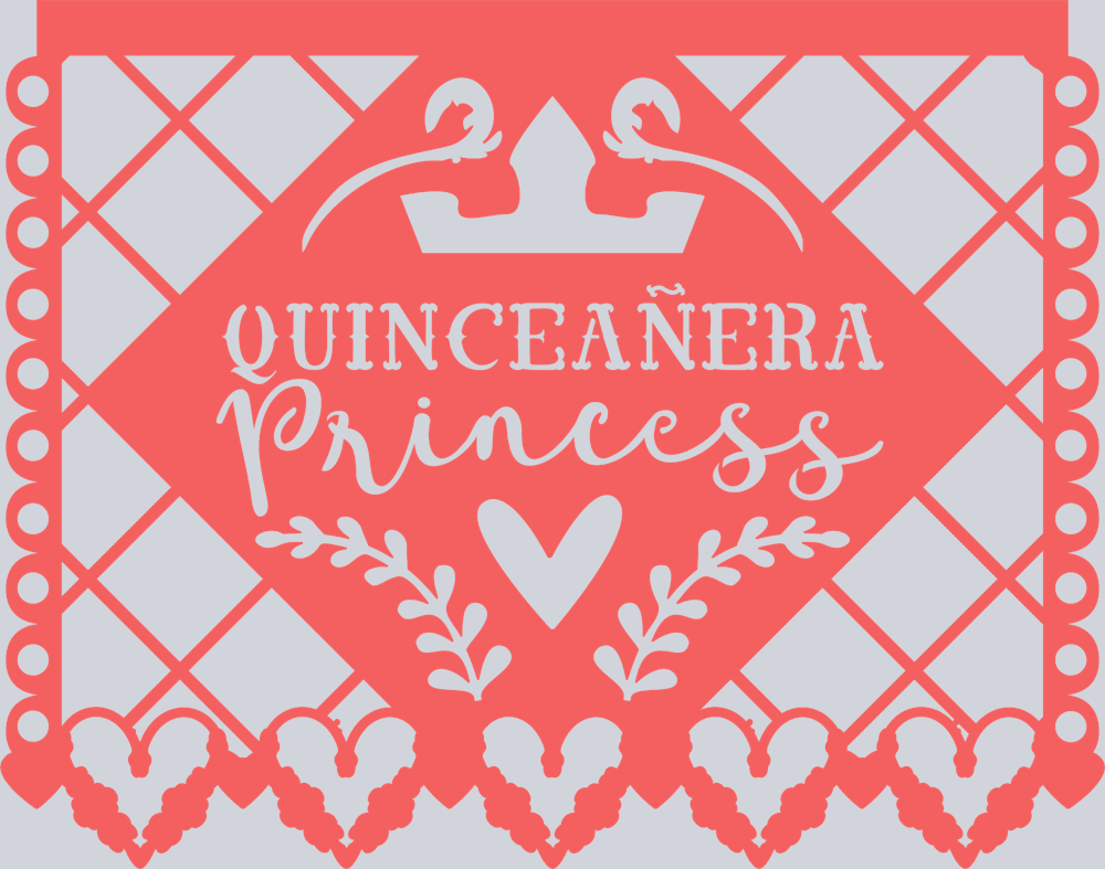 Papel Picado Quinceaera Princess 3 - STK06923 (DTF Transfers)