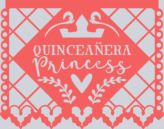 Papel Picado Quinceaera Princess 3 - STK06923 (DTF Transfers)