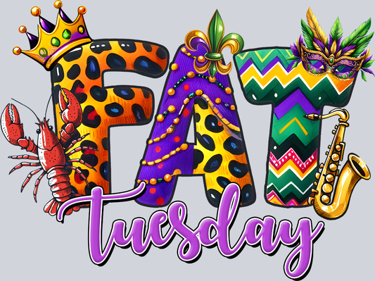 Mardi Gras Fat Tuesday 1 - STK04040 (DTF Transfers)