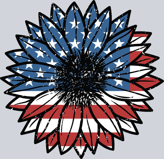 Sunflower USA Flag - STK05879 (DTF Transfers)