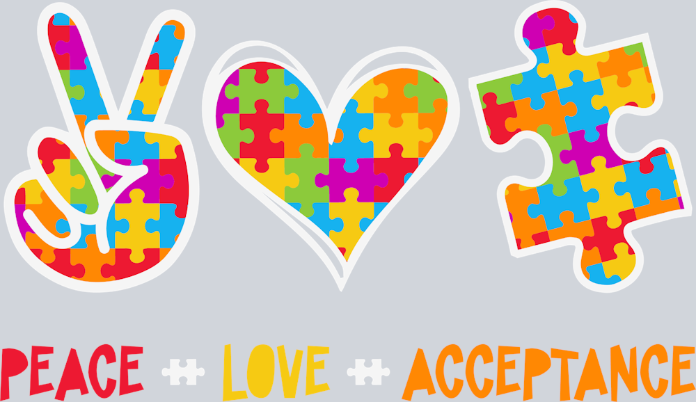 Peace Love Autism Acceptance - STK04717 (DTF Transfers)