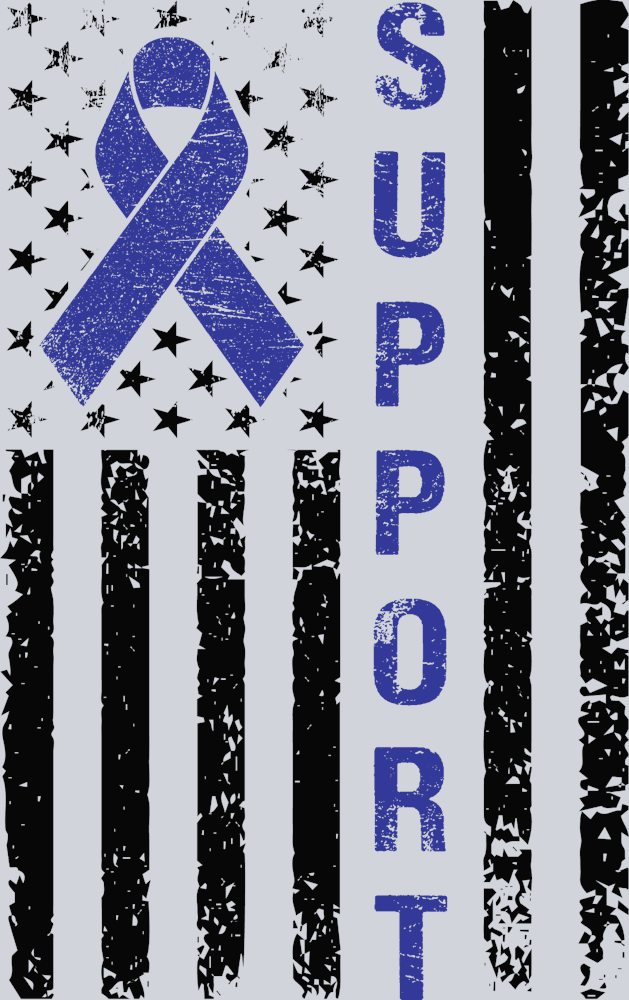 Support Colon Cancer Awareness Vertical Flag - Black - STK07450 (DTF Transfers)
