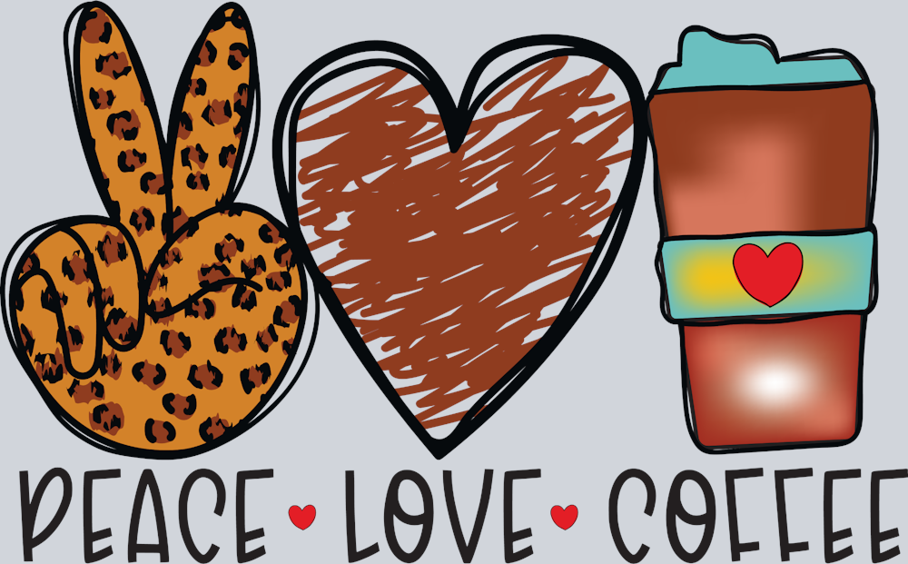Peace Love Coffee - STK04724 (DTF Transfers)