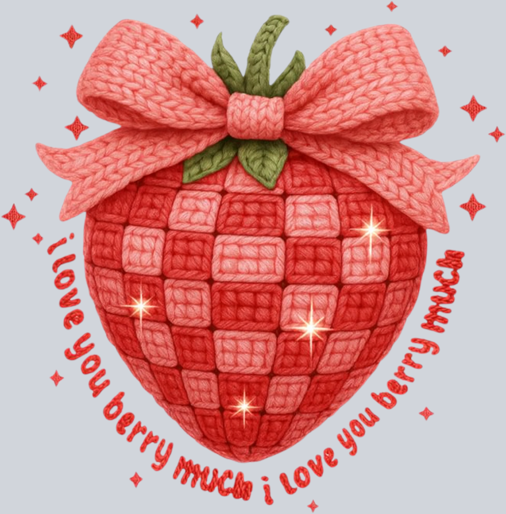 I Love You Berry Much Faux Yarn - STK07626 (DTF Transfers)