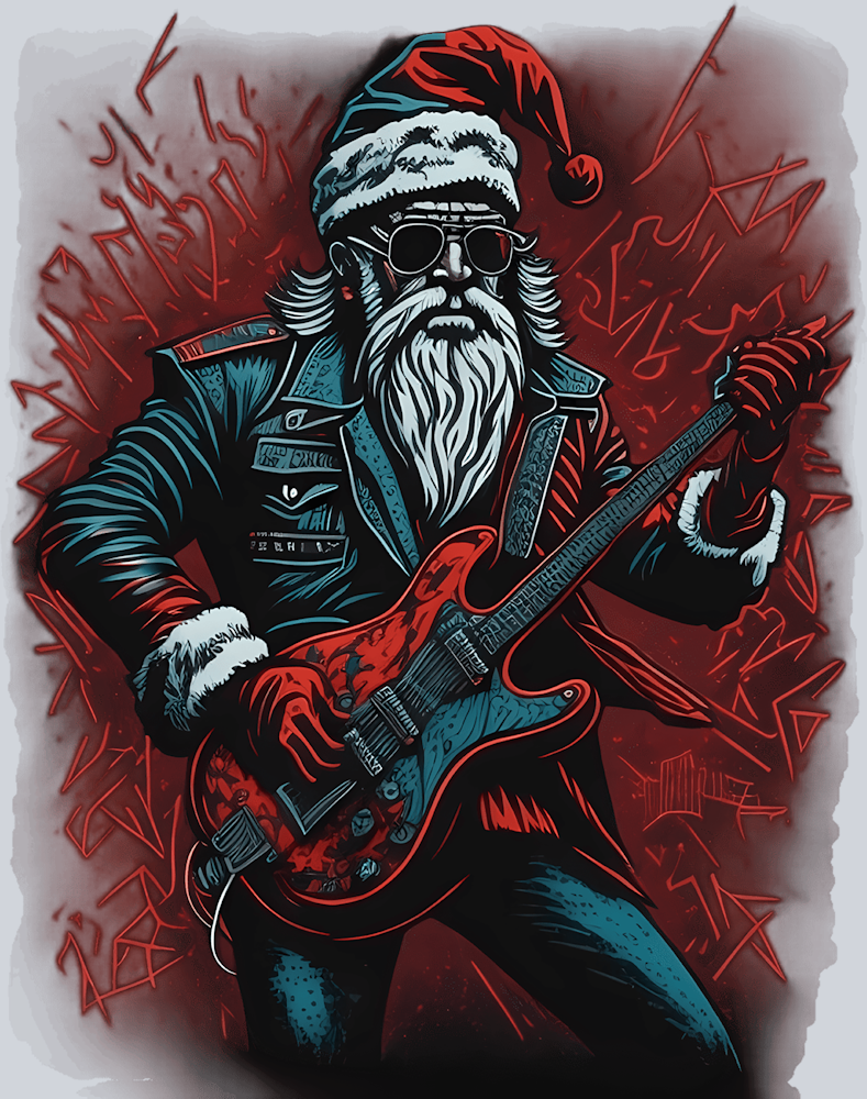Santa Rocks 1 - STK05303 (DTF Transfers)