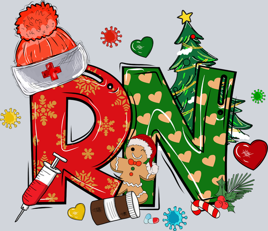 Rn Christmas Nurse Merry Christmas - STK05251 (DTF Transfers)