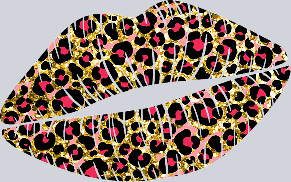 Gold Leopard Lips - STK02381 (DTF Transfers)
