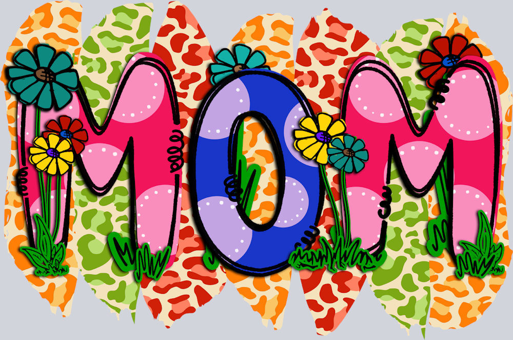 Mom Bright Patterns - STK04313 (DTF Transfers)
