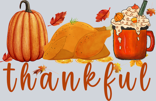 Thankful Pumpkin Turkey Cocoa - STK07100 (DTF Transfers)