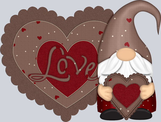 Gnome Love Scallop Heart - STK02306 (DTF Transfers)