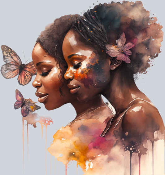 Black Women Paint Splash - STK01000 (DTF Transfers)