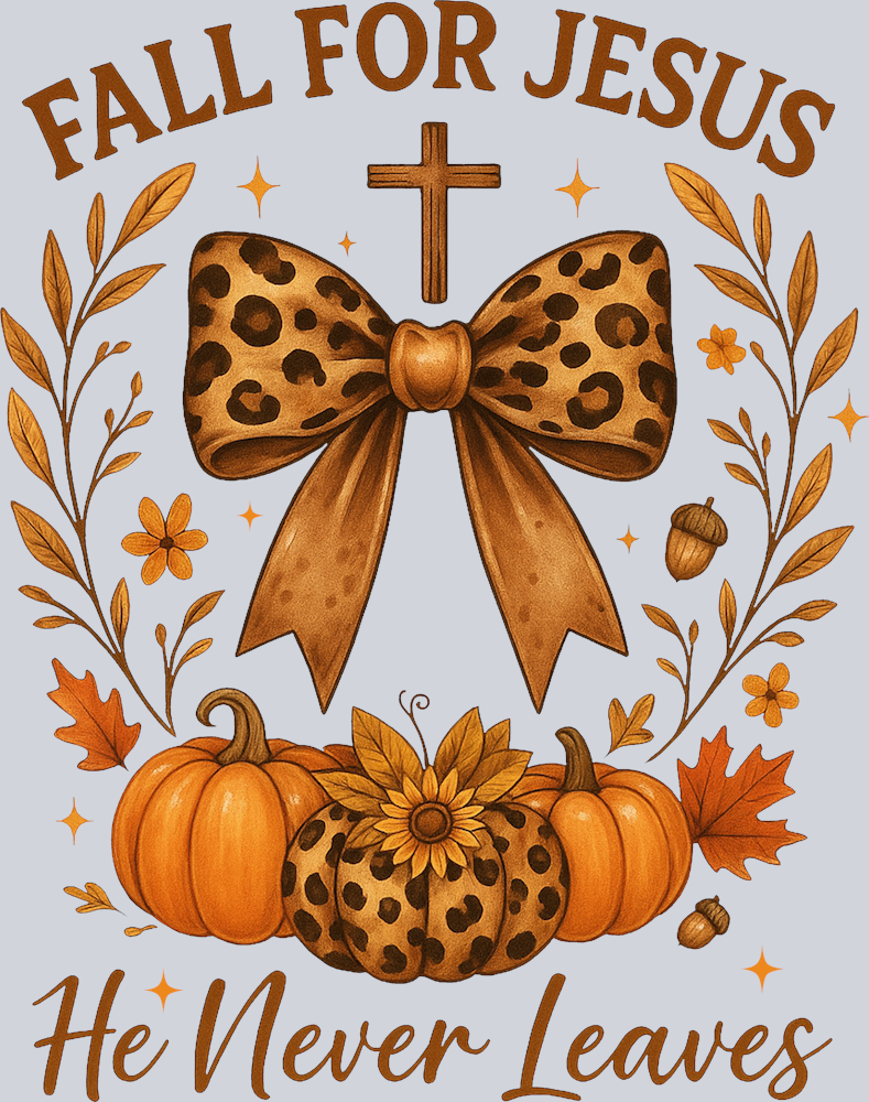Fall For Jesus He Never Leaves 2 - STK07361 (DTF Transfers)