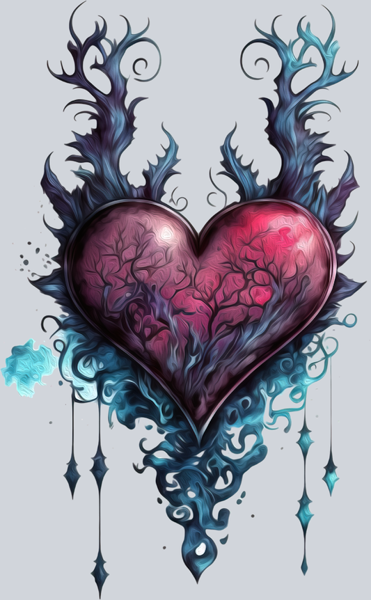Goth Heart 5 - STK02400 (DTF Transfers)