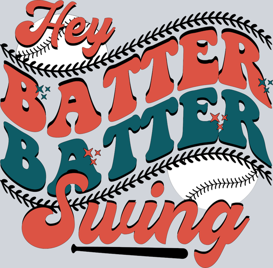 Retro Hey Batter Batter Swing - STK07372 (DTF Transfers)