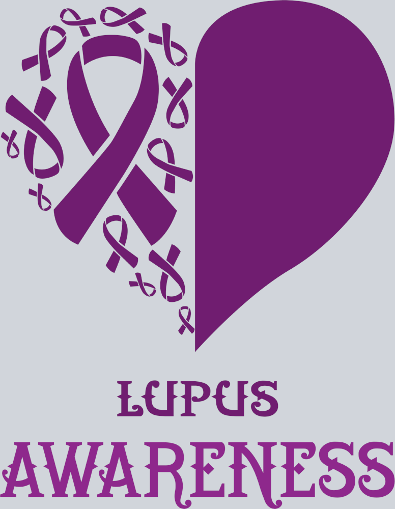 Lupus Awareness Heart Ribbons - STK03918 (DTF Transfers)
