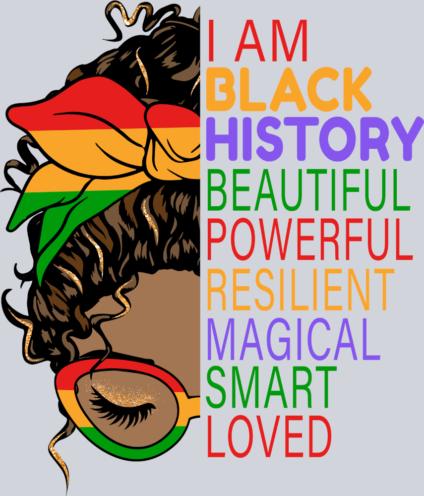 I'm Am Black History Half Face - STK03045 (DTF Transfers)