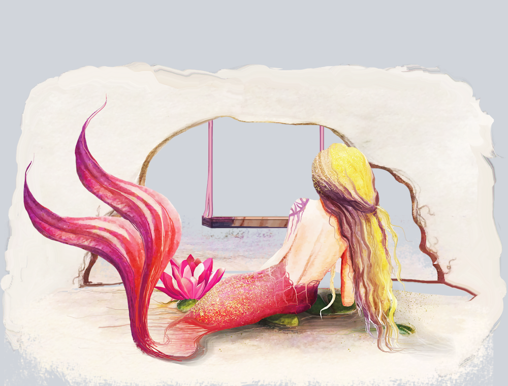 Fantasy Mermaid Scene 4 - STK06666 (DTF Transfers)