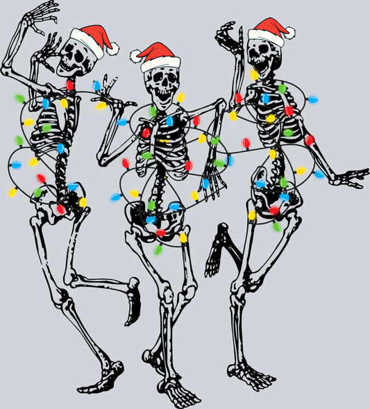 Christmas Three Skeleton Dancing - STK01336 (DTF Transfers)