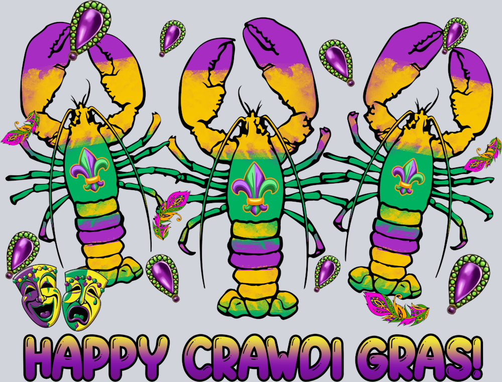 Mardi Gras Craw Fish - STK04030 (DTF Transfers)