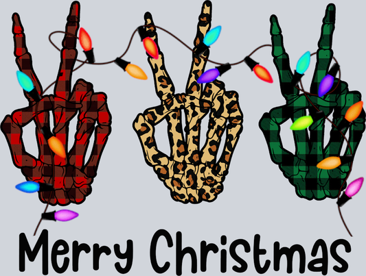Merry Christmas Peace Skeleton - STK04244 (DTF Transfers)