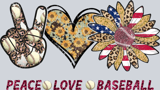 Peace Love Baseball - STK04718 (DTF Transfers)