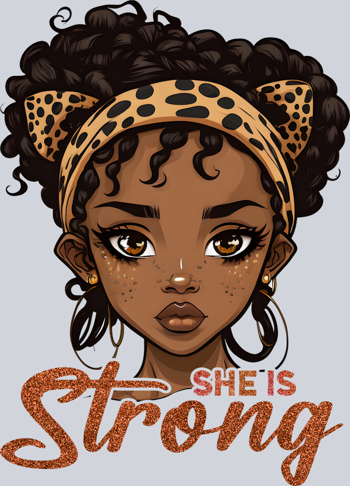 She Is Strong Leopard Ears - STK05440 (DTF Transfers)