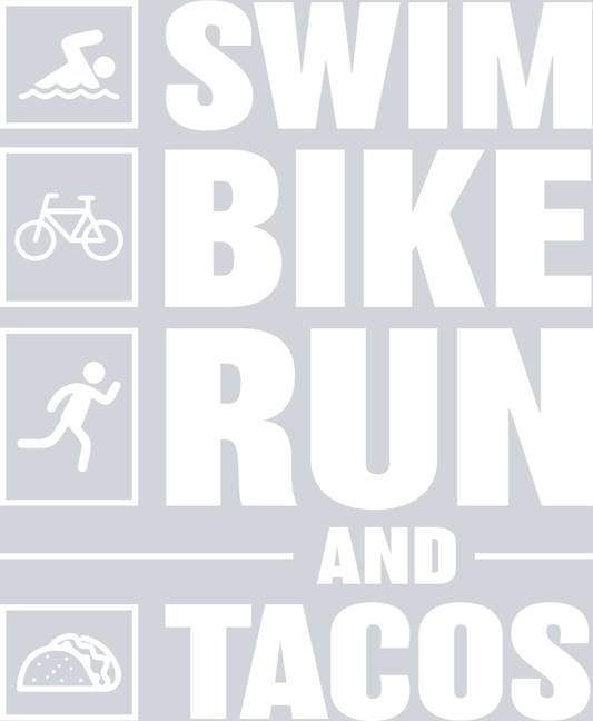 Sports Swim Bike Run Tacos White - STK05746 (DTF Transfers)