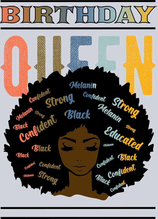 Melanin Birthday Queen - STK04144 (DTF Transfers)
