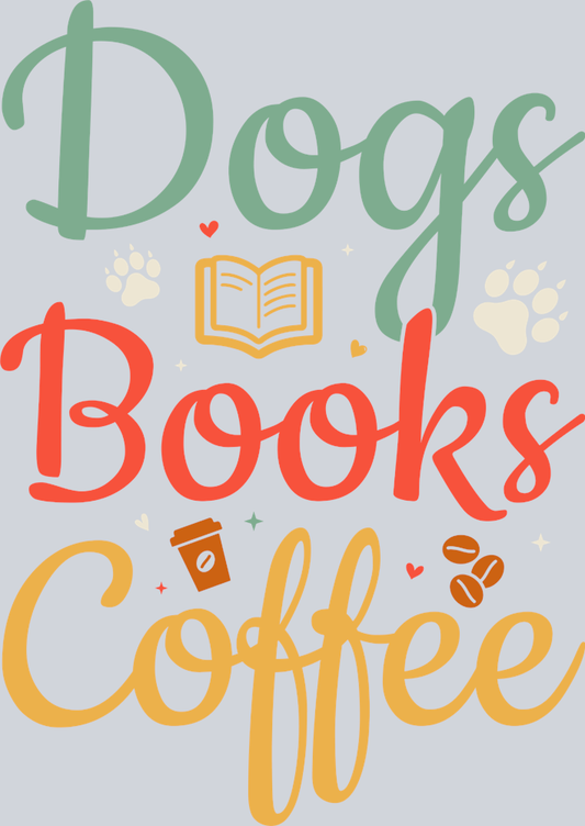 Pets Dogs Books Coffee Color - STK04847 (DTF Transfers)