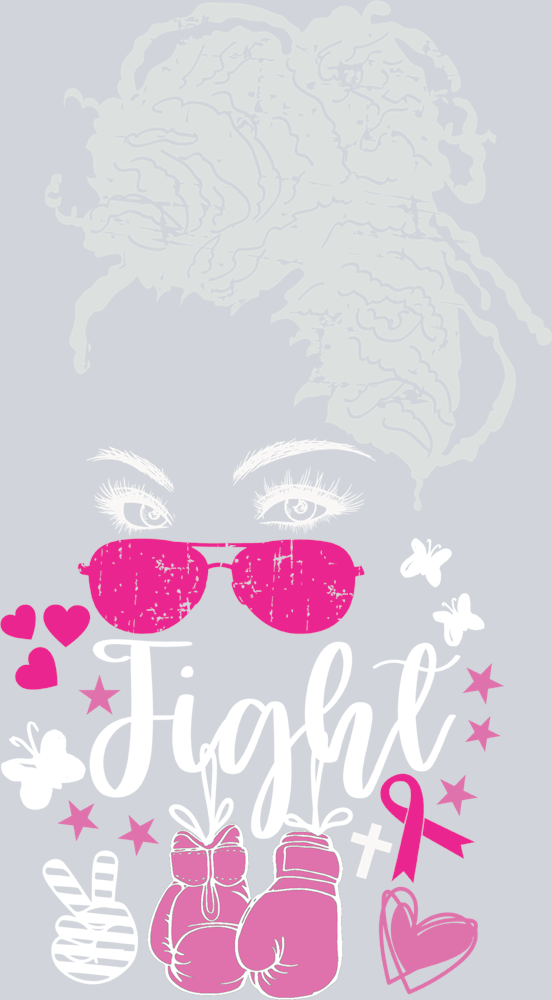 Breast Cancer Awareness Fight 3 White - STK01129 (DTF Transfers)